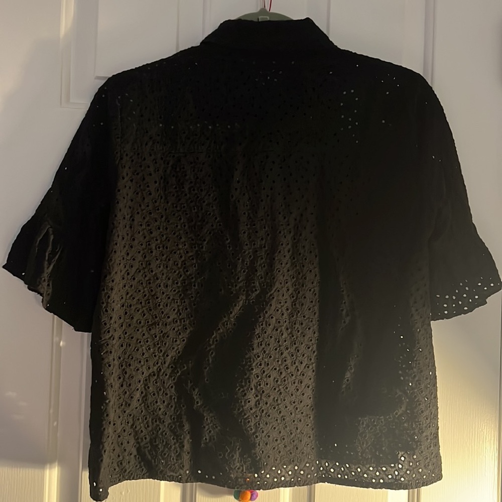 Eyelet Madewell Buttondown / Flutter Sleeve - image 5